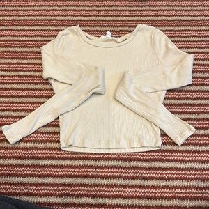 Hashtag ribbed long sleeve top